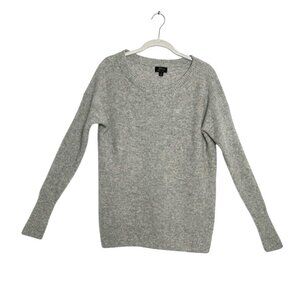 J. Crew Women's Cashmere Waffle Knit Crewneck Sweater in Gray - Sz M